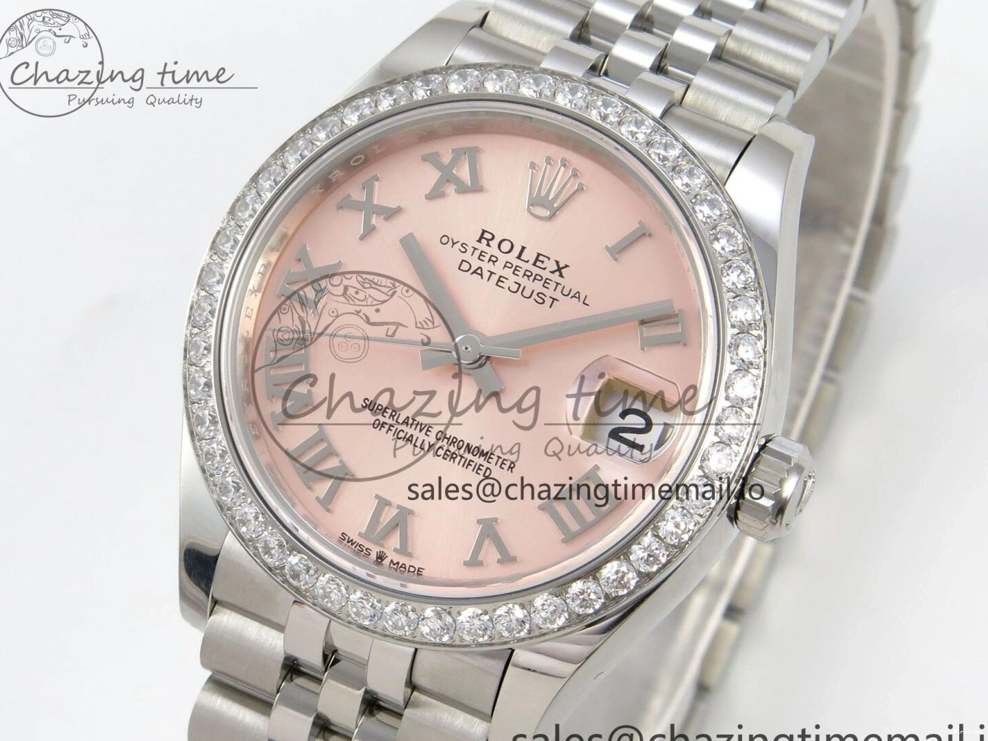 MiroTime 1226 DateJust 31 278274 THBF 1:1 Best Edition 904L Steel RG Roman Dial Diamonds Bezel on SS Jubilee Bracelet HZ Cal. Modern 37